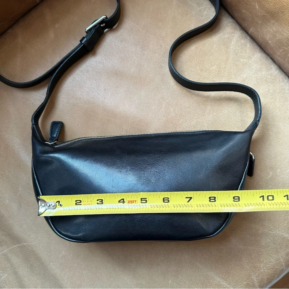 Madewell Black Leather Crescent Crossbody Bag with Gold Hardware - Picture 12 of 16